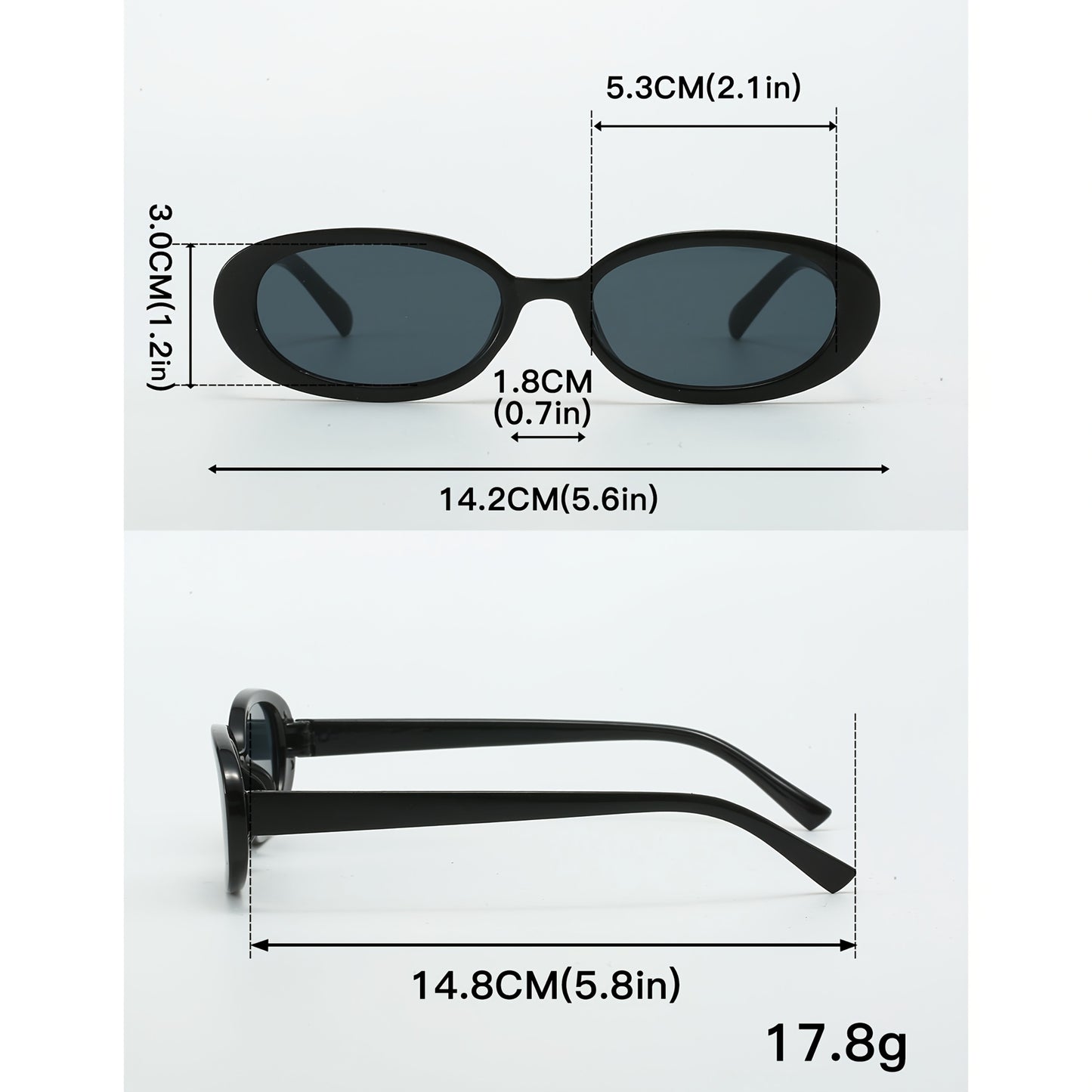 Style8co 3 Adet Moda Oval/Kare Çerçeve Joker Günlük Kullanım İçin Klasik Dekoratif Erkek ve Kadın Gözlüğü
