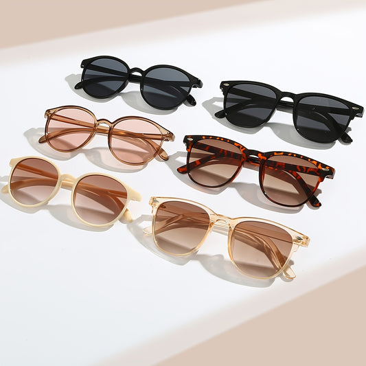 Style8co 6 adet Kadın Oval Çerçeve Çok Renkli Klasik Renk Serisi Trendy Minimalist Foto Parti Gözlüğü