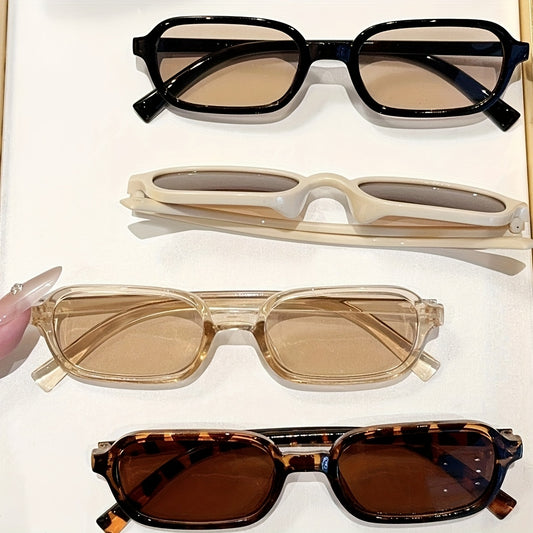 5 adet Moda Küçük Çerçeve Oval Çerçeve Gözlük Seti Minimalist Çerçeve Çok Renkli Moda Gözlükler Günlük Rahat Giyim İçin Mükemmel